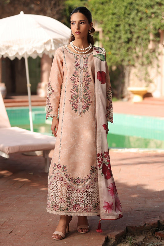 Alizeh | Embroidered Printed Festive Edit 25 | AF-EPL-7036-CLOVER XS Pale Peach Lawn