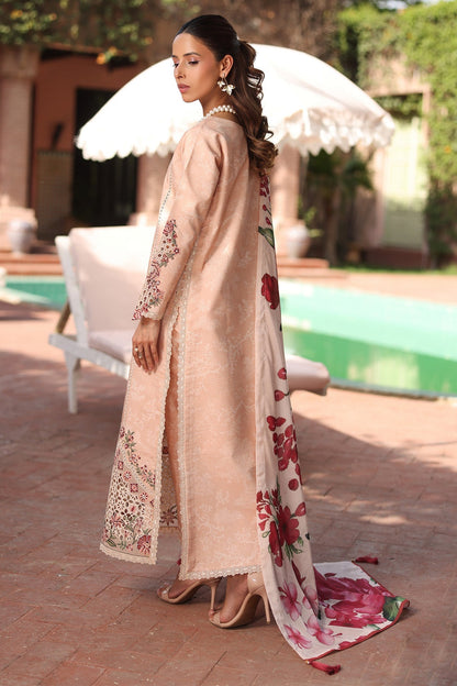 Alizeh | Embroidered Printed Festive Edit 25 | AF-EPL-7036-CLOVER S Pale Peach Lawn