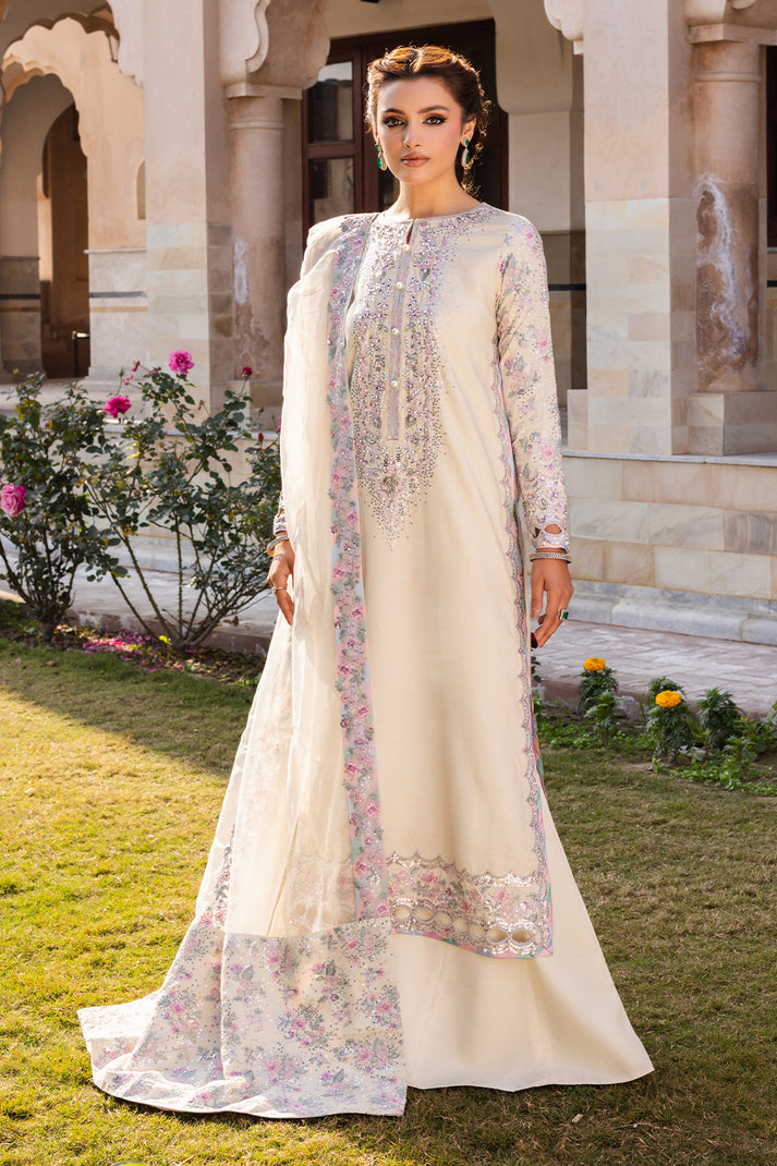 Saad Shaikh | Jahan Festive Collection | HOOR XS Cream Raw Silk