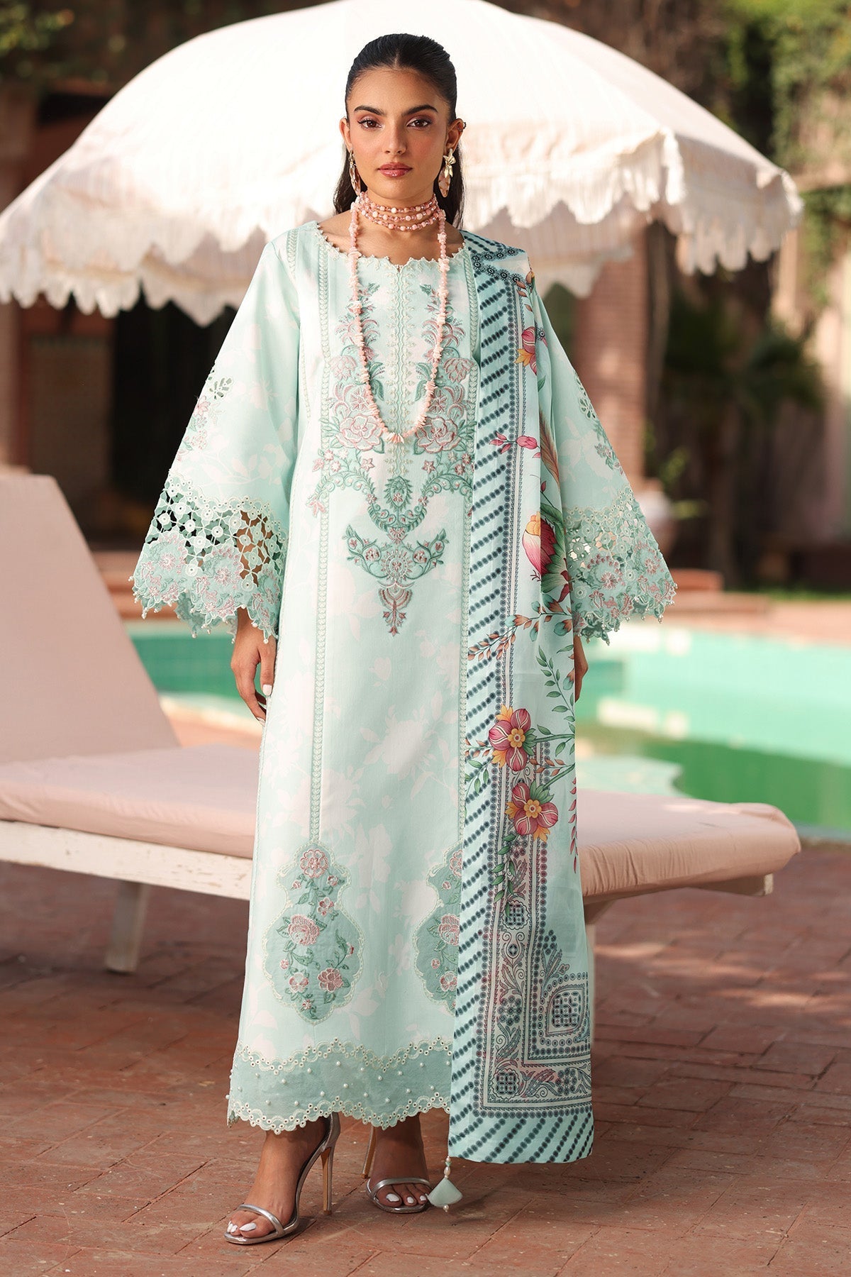 Alizeh | Embroidered Printed Festive Edit 25 |AF-EPL-7031-MIREGA XS Ice Blue Lawn