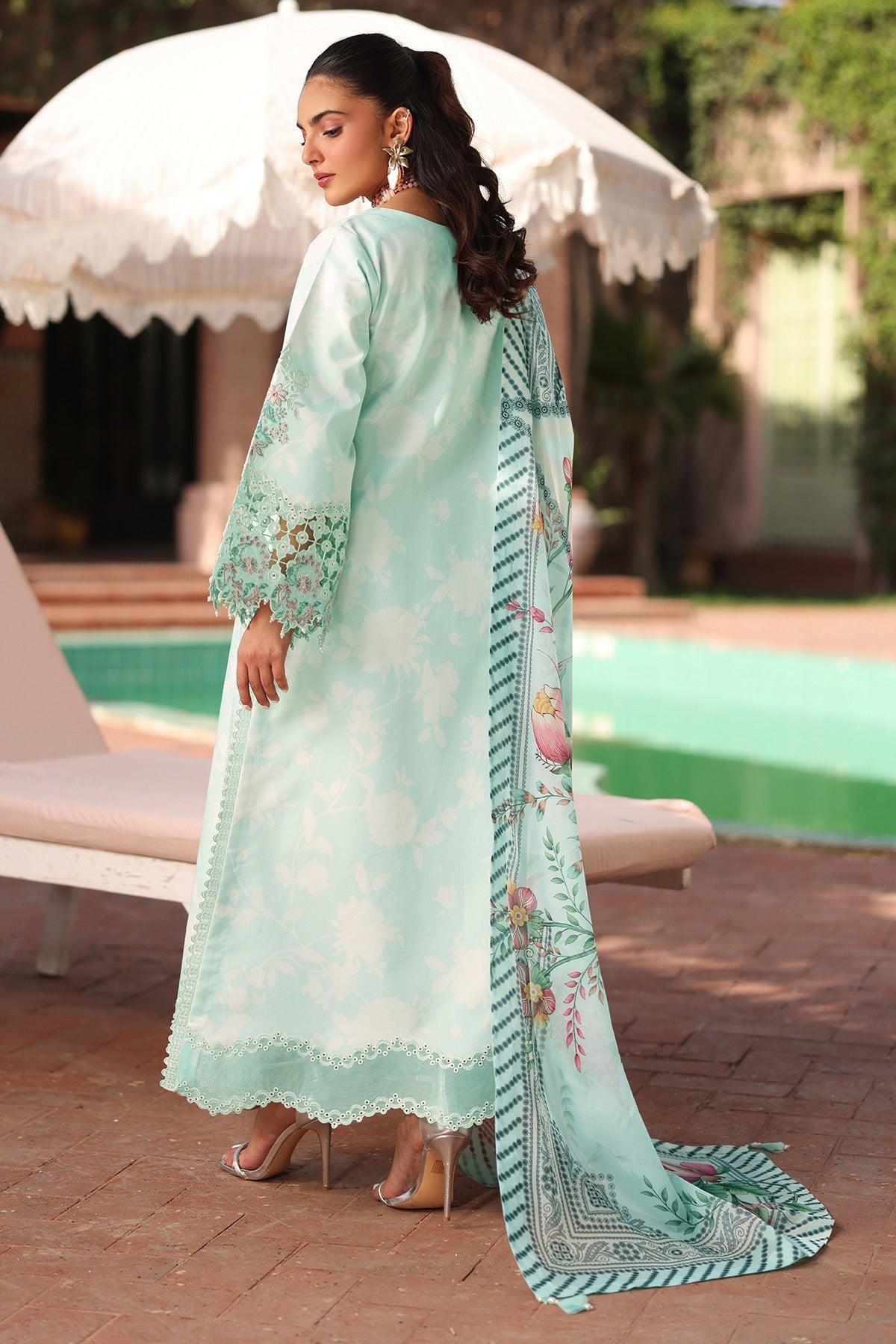 Alizeh | Embroidered Printed Festive Edit 25 |AF-EPL-7031-MIREGA S Ice Blue Lawn