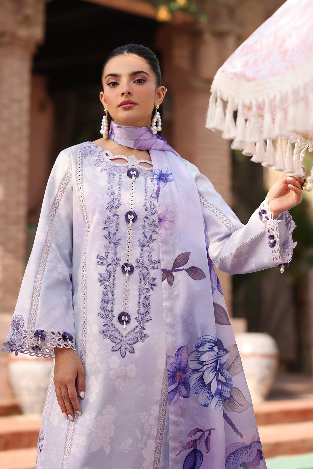 Alizeh | Embroidered Printed Festive Edit 25 | AF-EPL-7039-PRESTA Custom Size Light Lavender Lawn