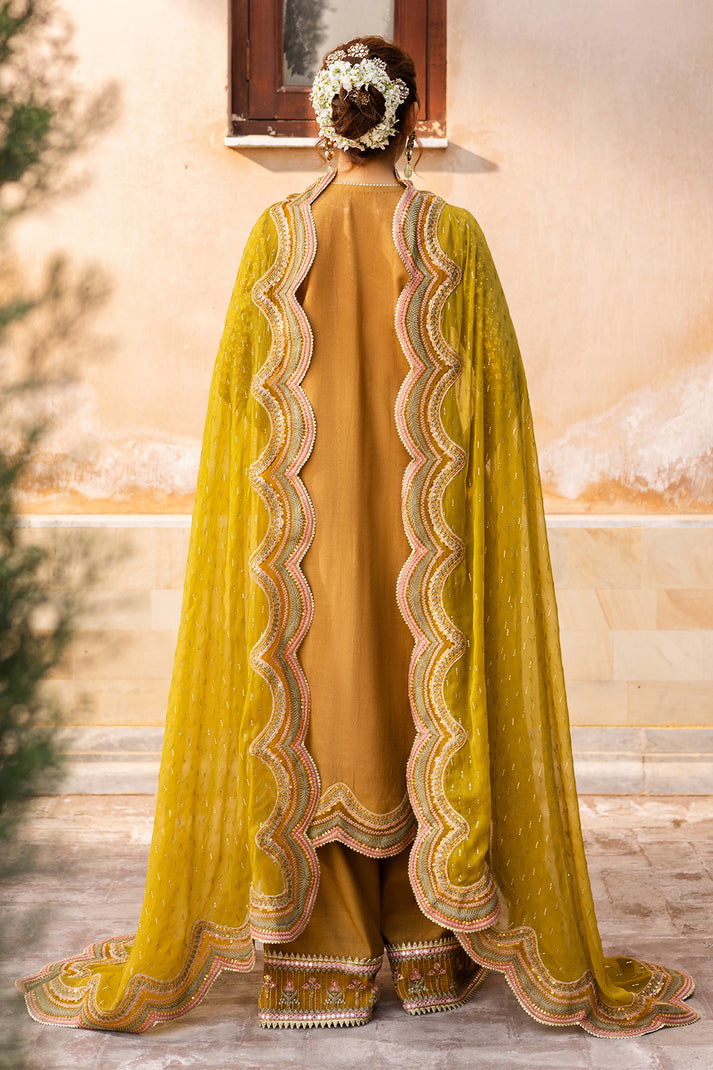 Saad Shaikh | Jahan Festive Collection | NORMA S Mustard Raw Silk