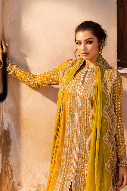 Saad Shaikh | Jahan Festive Collection | NORMA L Mustard Raw Silk