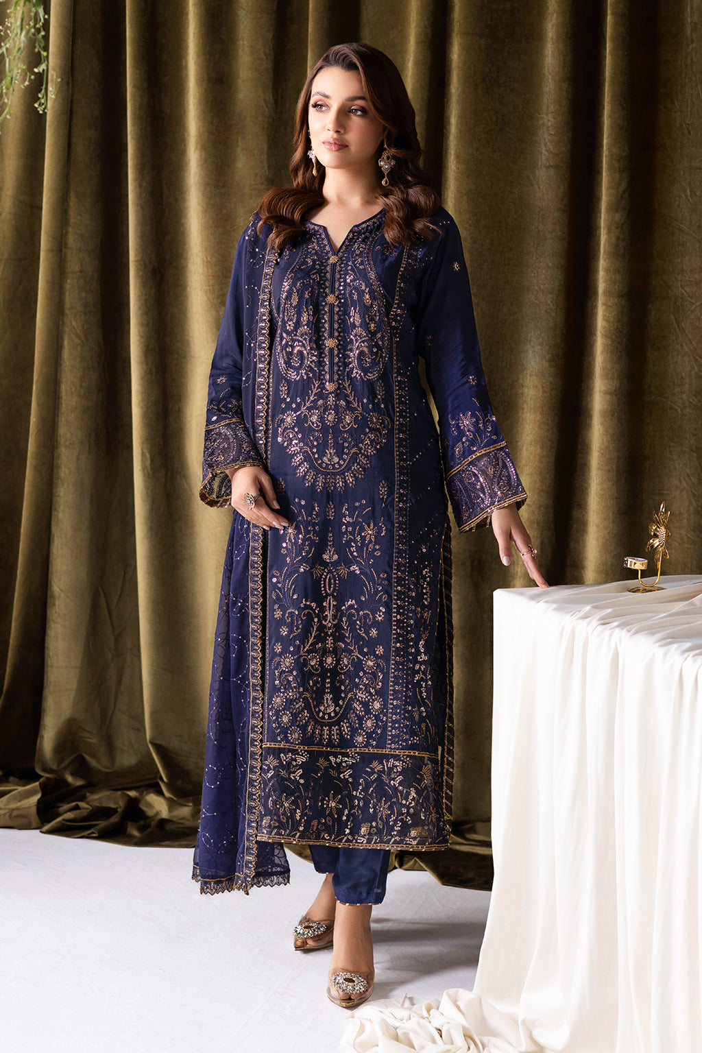Ramsha | Aangan Luxury Raw silk | AA-103 by Ramsha - Designer Dress - Type : Ladies Clothes - Available at Saira Sultan - 100% Original 