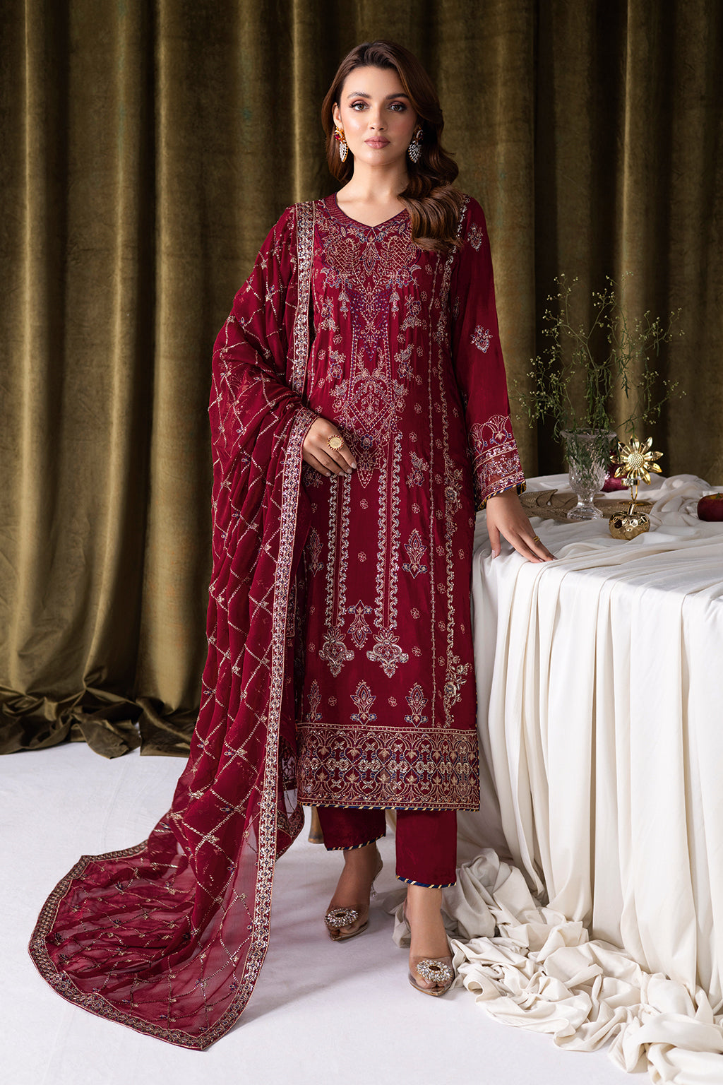 Ramsha | Aangan Luxury Raw silk | AA-101 by Ramsha - Designer Dress - Type : Ladies Clothes - Available at Saira Sultan - 100% Original 