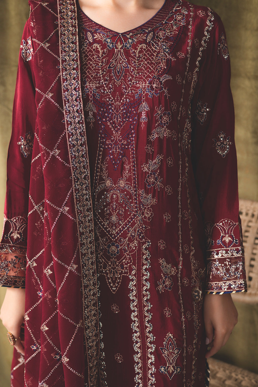 Ramsha | Aangan Luxury Raw silk | AA-101 by Ramsha - Designer Dress - Type : Ladies Clothes - Available at Saira Sultan - 100% Original 