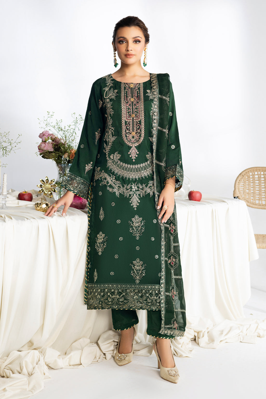 Ramsha | Aangan Luxury Raw silk | AA-107 by Ramsha - Designer Dress - Type : Ladies Clothes - Available at Saira Sultan - 100% Original 