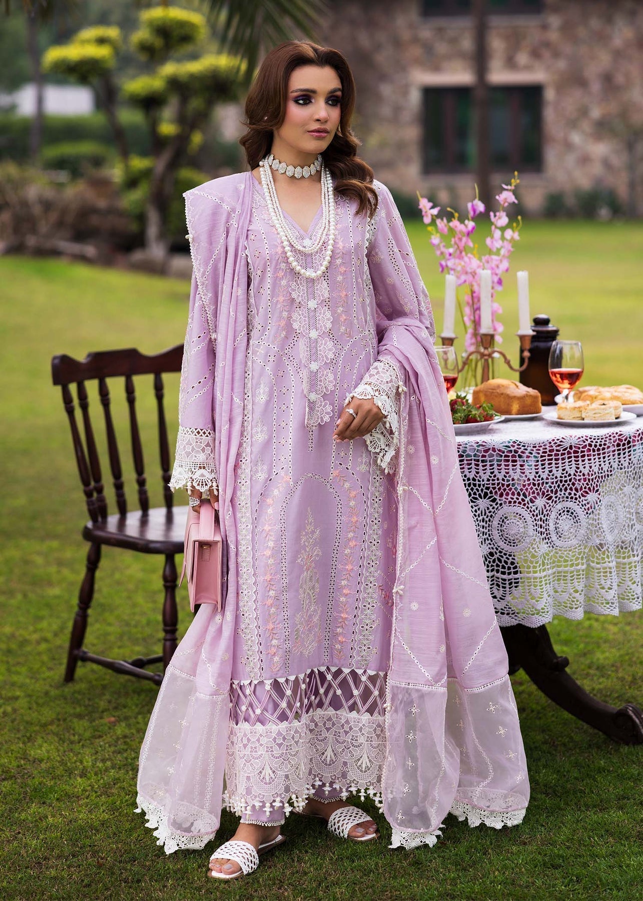 Paras by Pasha | Bloom and Beyond | Orchid Bloom XS Lilac Chikankari