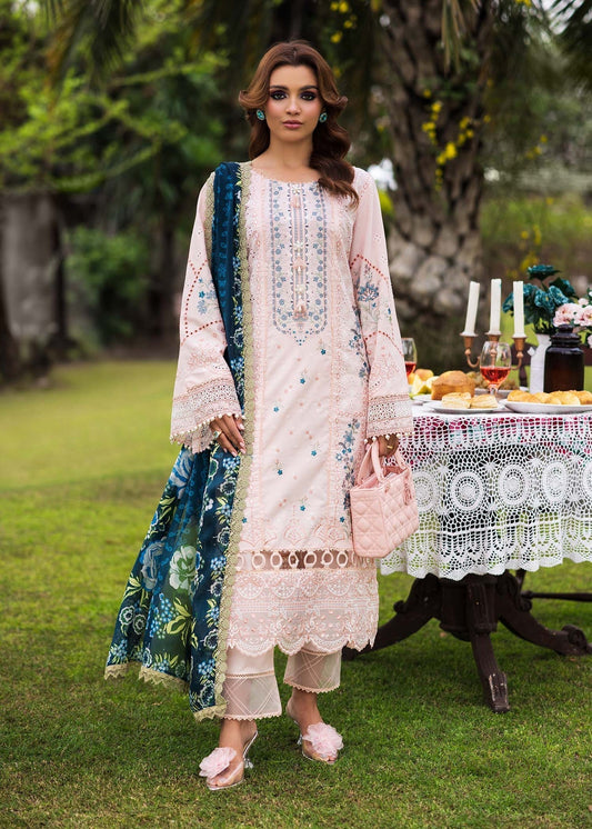 Paras by Pasha | Bloom and Beyond | Coral Bloom XS Pale Peach Chikankari Lawn