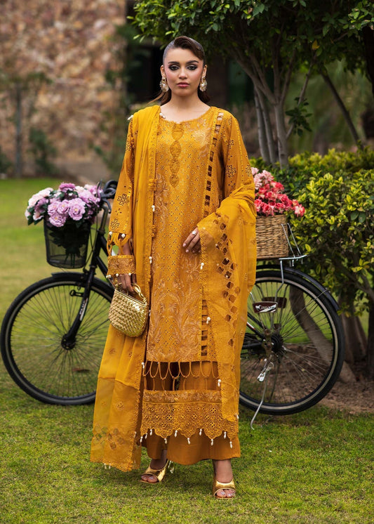 Paras by Pasha | Bloom and Beyond | Marigold Bloom XS Mustard Yellow Chikankari