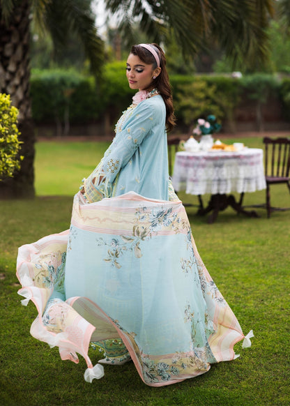 Paras by Pasha | Bloom and Beyond | Crystal Bloom Custom Size Aqua Lawn