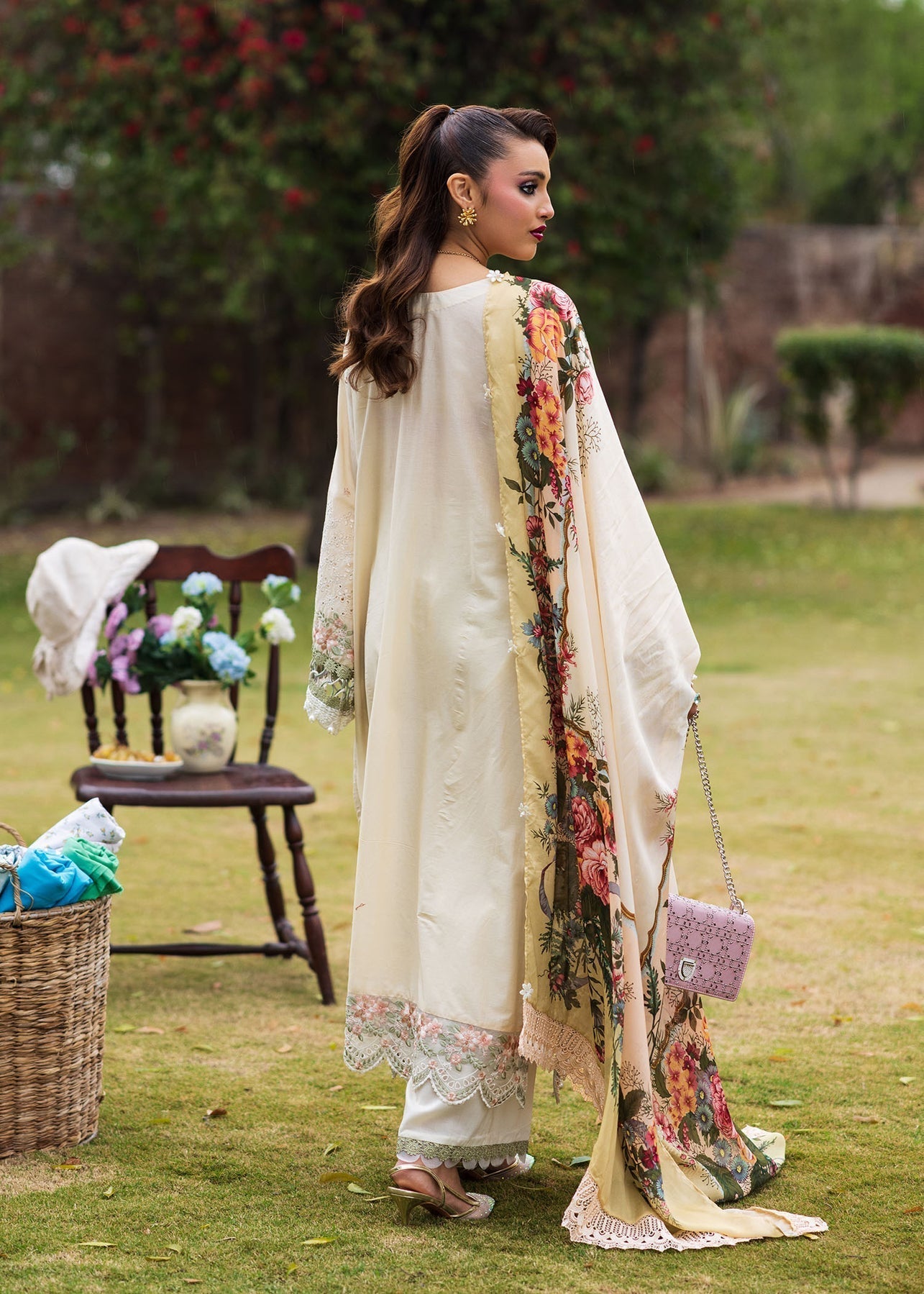Paras by Pasha | Bloom and Beyond | Snowdrop Bloom S Ivory Chikankari Lawn