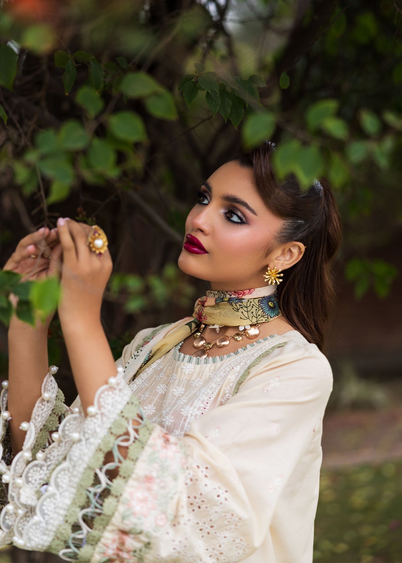 Paras by Pasha | Bloom and Beyond | Snowdrop Bloom M Ivory Chikankari Lawn
