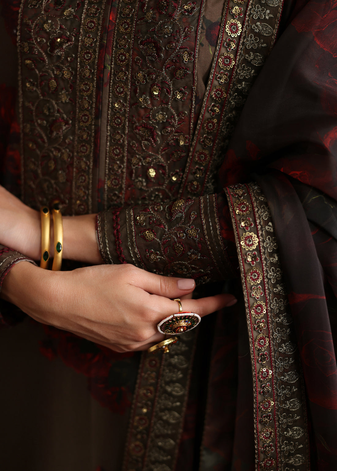 Humjoli | Rehana Luxury Collection | BROWN ROME - Pakistani Designer Dress - by Humjoli - Type : Ladies Clothes - 100% Original at Saira Sultan