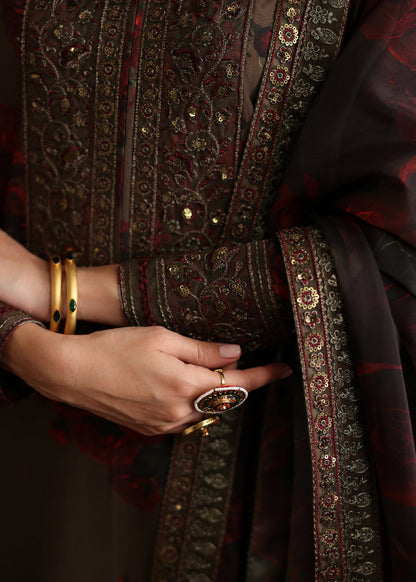 Humjoli | Rehana Luxury Collection | BROWN ROME - Pakistani Designer Dress - by Humjoli - Type : Ladies Clothes - 100% Original at Saira Sultan