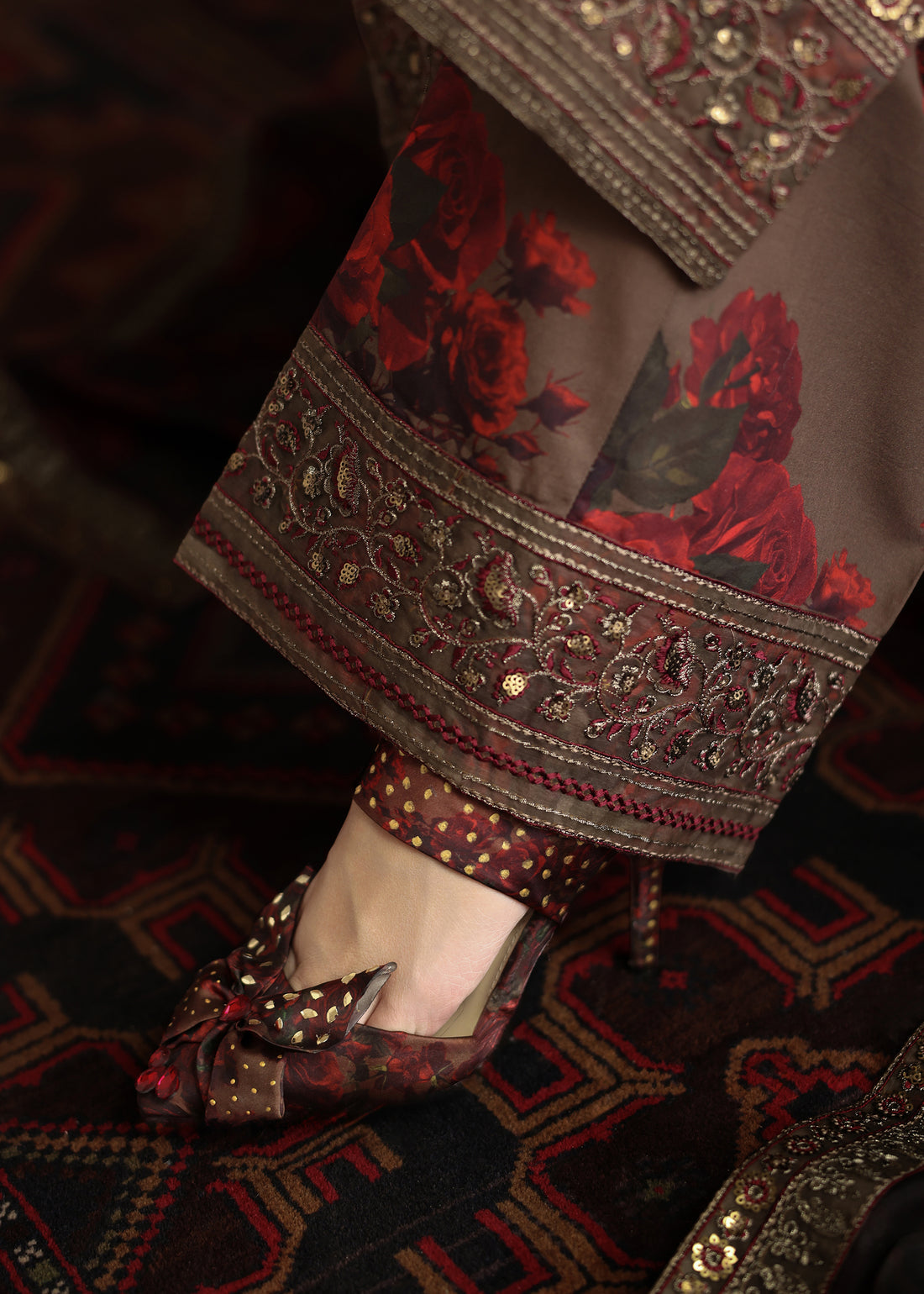 Humjoli | Rehana Luxury Collection | BROWN ROME - Pakistani Designer Dress - by Humjoli - Type : Ladies Clothes - 100% Original at Saira Sultan