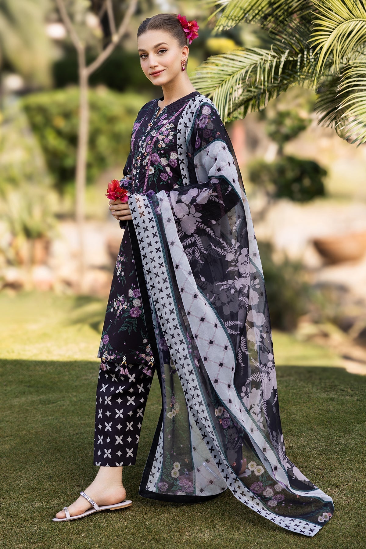 Alizeh | Sheen Lawn Prints 25 | AF-PL-6039-Tod XL Black Lawn
