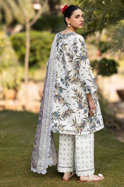 Alizeh | Sheen Lawn Prints 25 | AF-PL-6040-Alaska S Off White Lawn