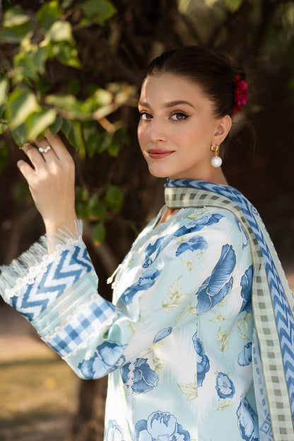 Alizeh | Sheen Lawn Prints 25 | AF-PL-6031-Laya M Ice Blue Lawn