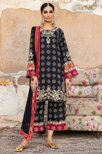 Charizma | Festive Pret | CMA-4-073 S Black Raw Silk