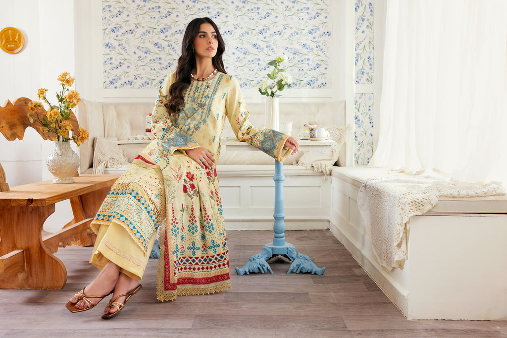 Florent | Daily Wear Vol 2 | FZD-3A XL Pale Yellow Lawn