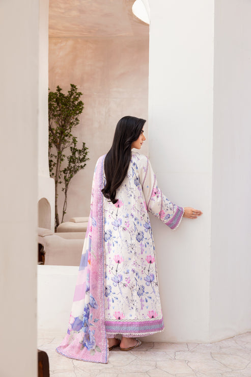 Florent | Luxury Print | FLP - 2B S Off White Lawn