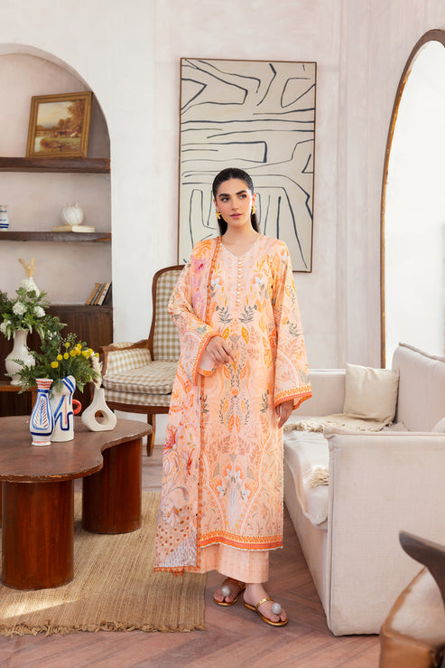 Florent | Luxury Print | FLP - 3A XS Peach Pink Lawn
