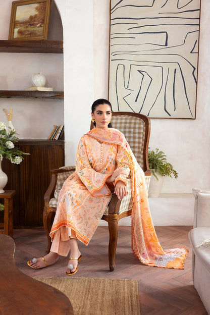 Florent | Luxury Print | FLP - 3A XL Peach Pink Lawn