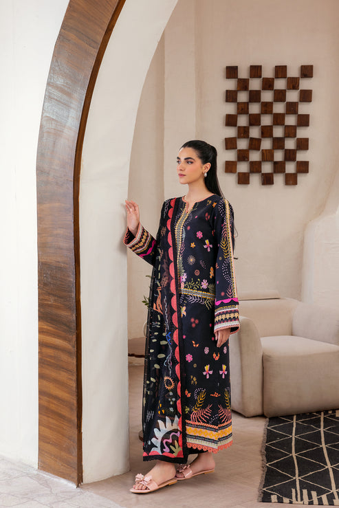 Florent | Luxury Print | FLP - 8B XL Black Lawn