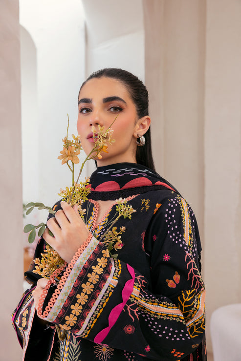 Florent | Luxury Print | FLP - 8B M Black Lawn