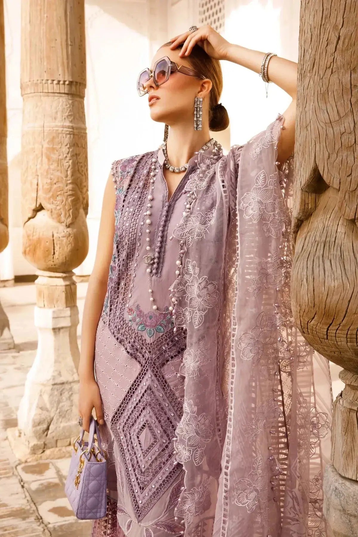 Maria B | Luxury Lawn | D-2301-A - Pakistani Designer Dress - by Maria B | Type: Luxury - 100% Original at Saira Sultan