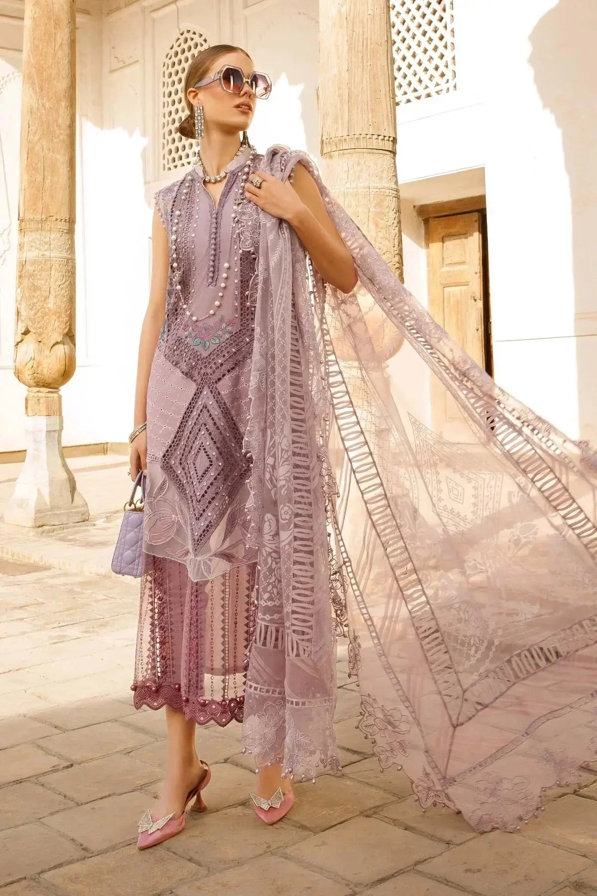 Maria B | Luxury Lawn | D-2301-A - Pakistani Designer Dress - by Maria B | Type: Luxury - 100% Original at Saira Sultan