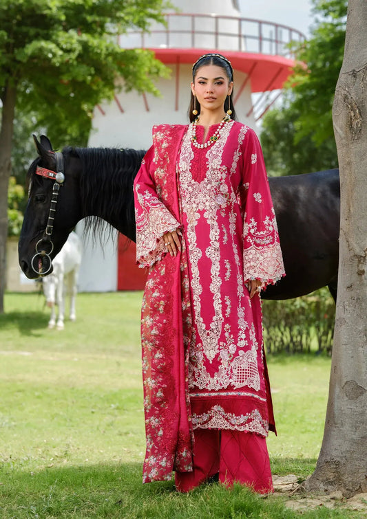 Elaf Premium | Luxury Lawn 25 | ELH-6B JULIET XS Fuchsia Pink Lawn