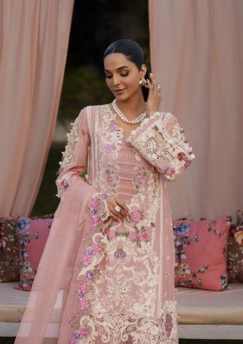 Kahf Premium | Luxury Lawn 25 | KLR-09 Bellerose M Pink Lawn