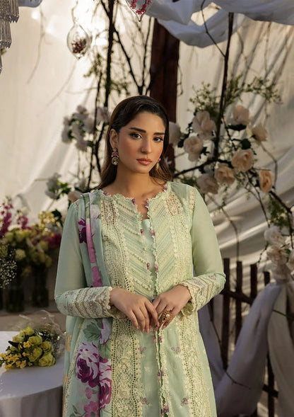 Kahf Premium | Luxury Lawn 25 | KLR-05 Nora L Mint Green Lawn