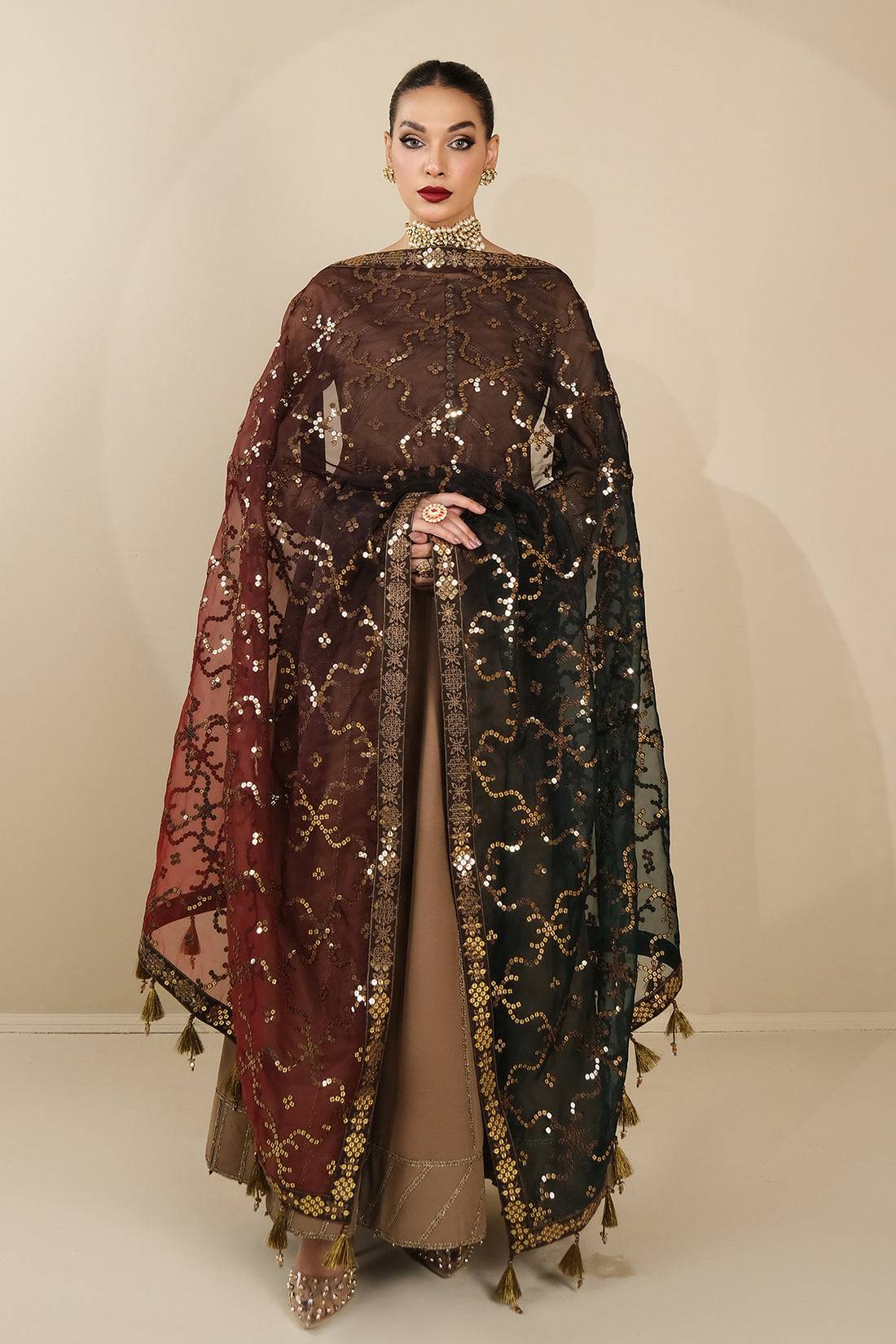 Alizeh | Formals Collection | Rose Beige Dress 3 piece - RTW1017 - Pakistani Designer Dress - by Alizeh | Type: Formal - 100% Original at Saira Sultan