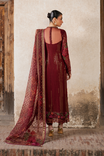 Iznik | Luxury Chiffon | ILC-05 S Maroon Chiffon