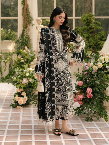 Bin Ilyas | Freesia Embroidered Lawn 25 | 103 - B XS Black Lawn