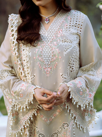 Bin Ilyas | Freesia Embroidered Lawn 25 | 104 - B M Gray Lawn