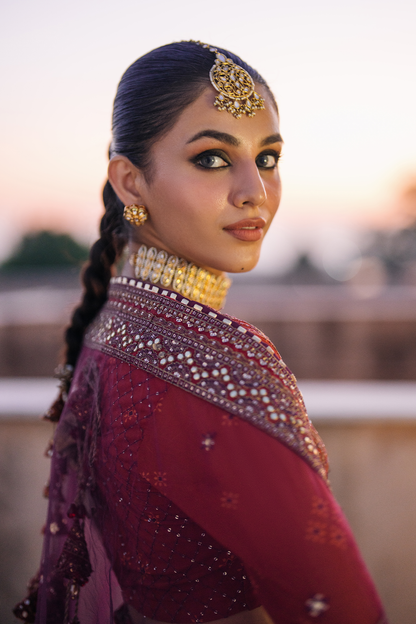 Iznik | Bandhani Formals | UE-334 L Burnt Orange Chiffon