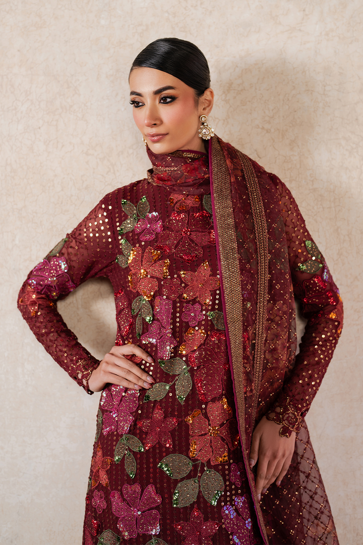 Iznik | Luxury Chiffon | ILC-05 Custom Size Maroon Chiffon