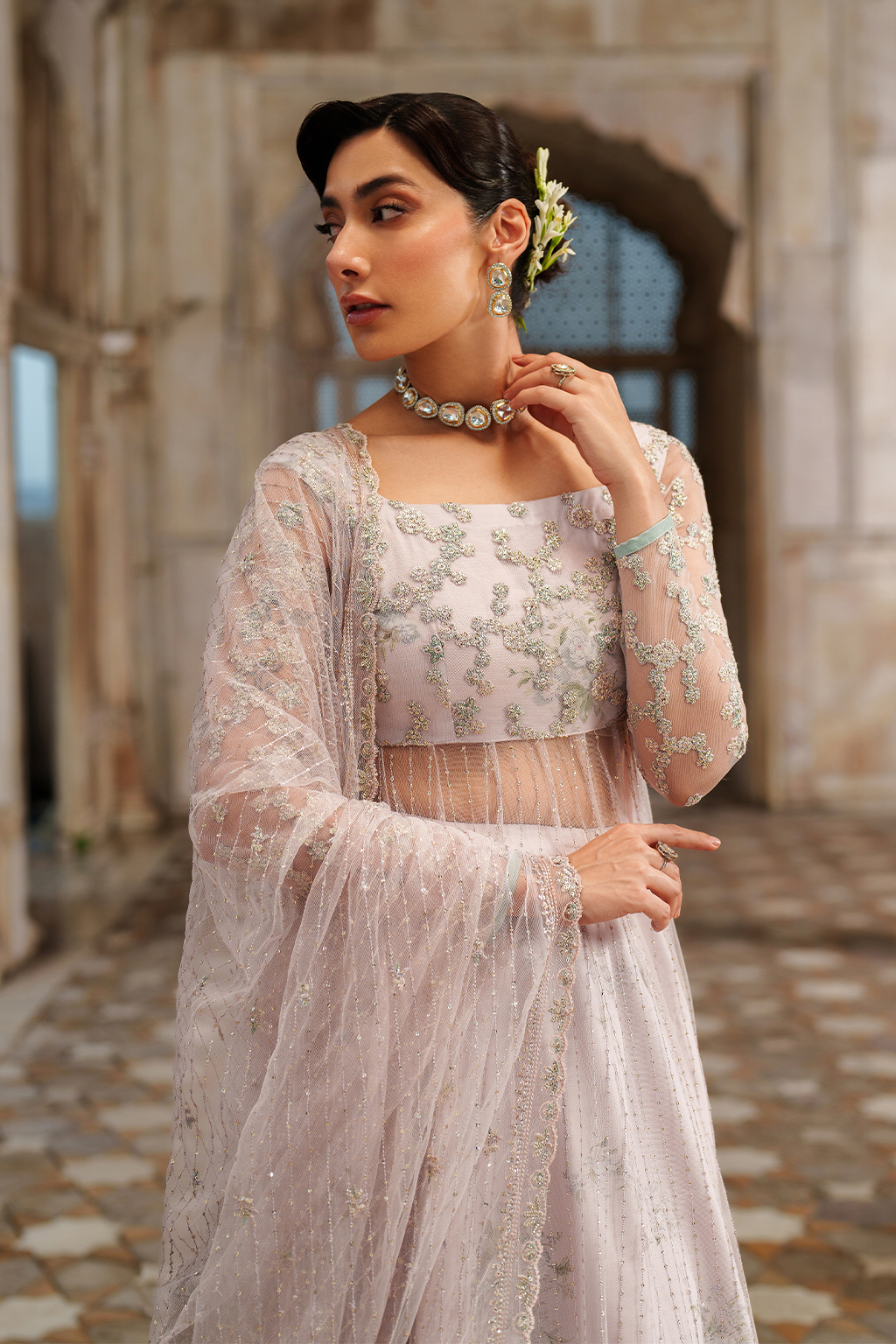 Iznik | Festive Formal | UE-552 Embroidered Net - Pakistani Designer Dress - by Iznik - Type : Ladies Clothes - 100% Original at Saira Sultan