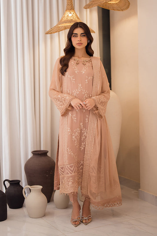 Azure | Ensembles Embroidered Formals | Beige Bliss XS Blush Pink Chiffon