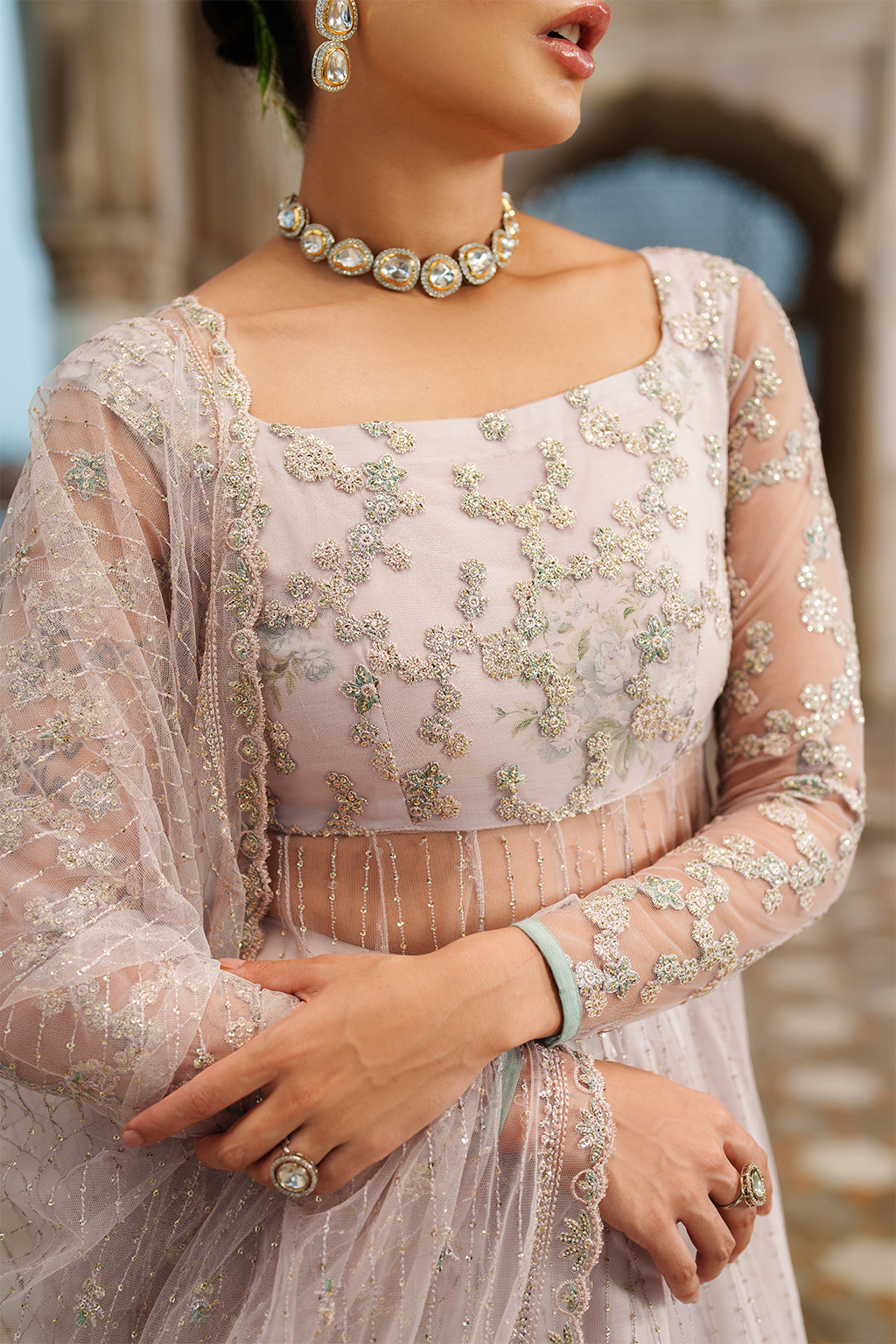 Iznik | Festive Formal | UE-552 Embroidered Net - Pakistani Designer Dress - by Iznik - Type : Ladies Clothes - 100% Original at Saira Sultan
