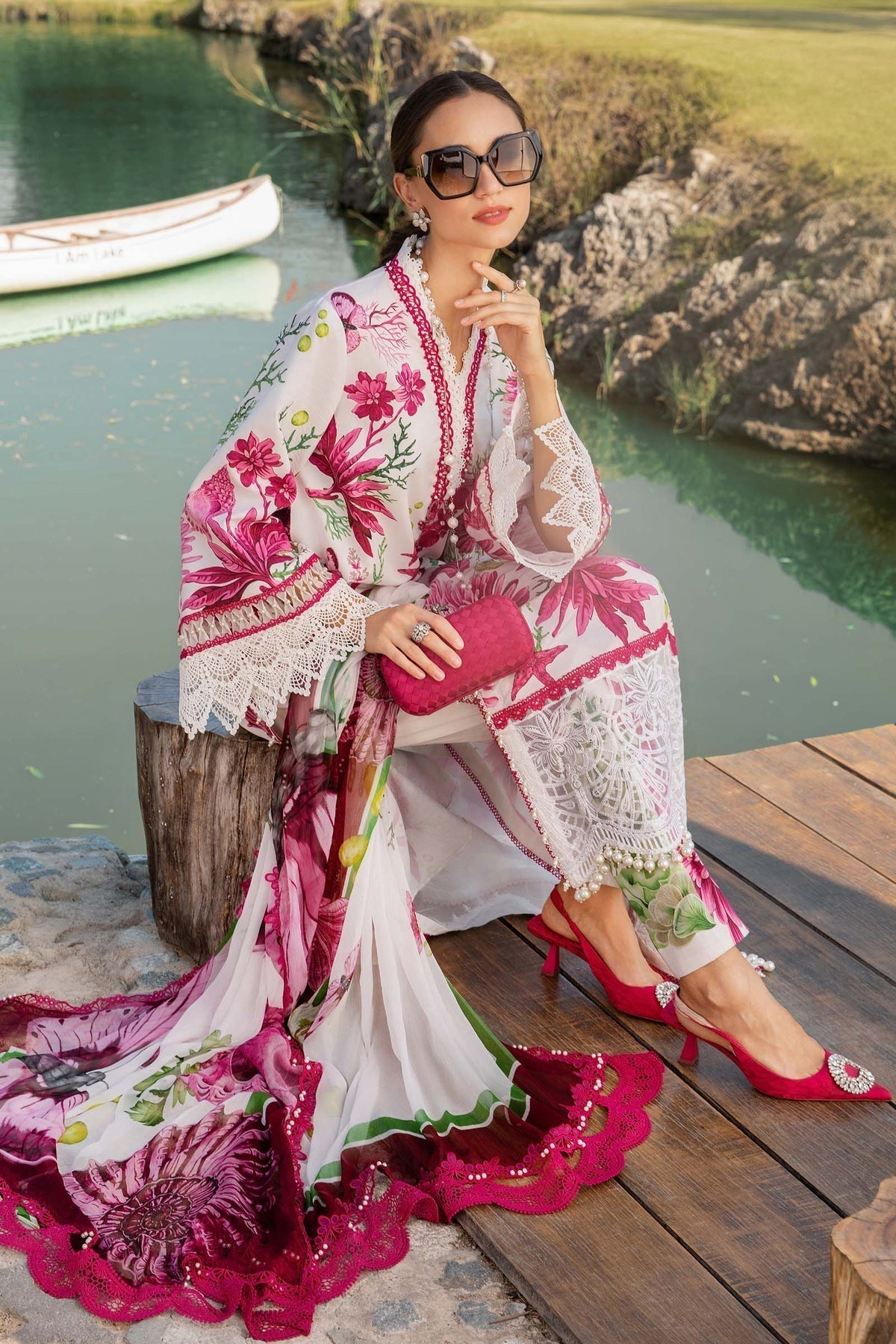 Maria B | M Prints 25 | MPT-2510-A M White Lawn