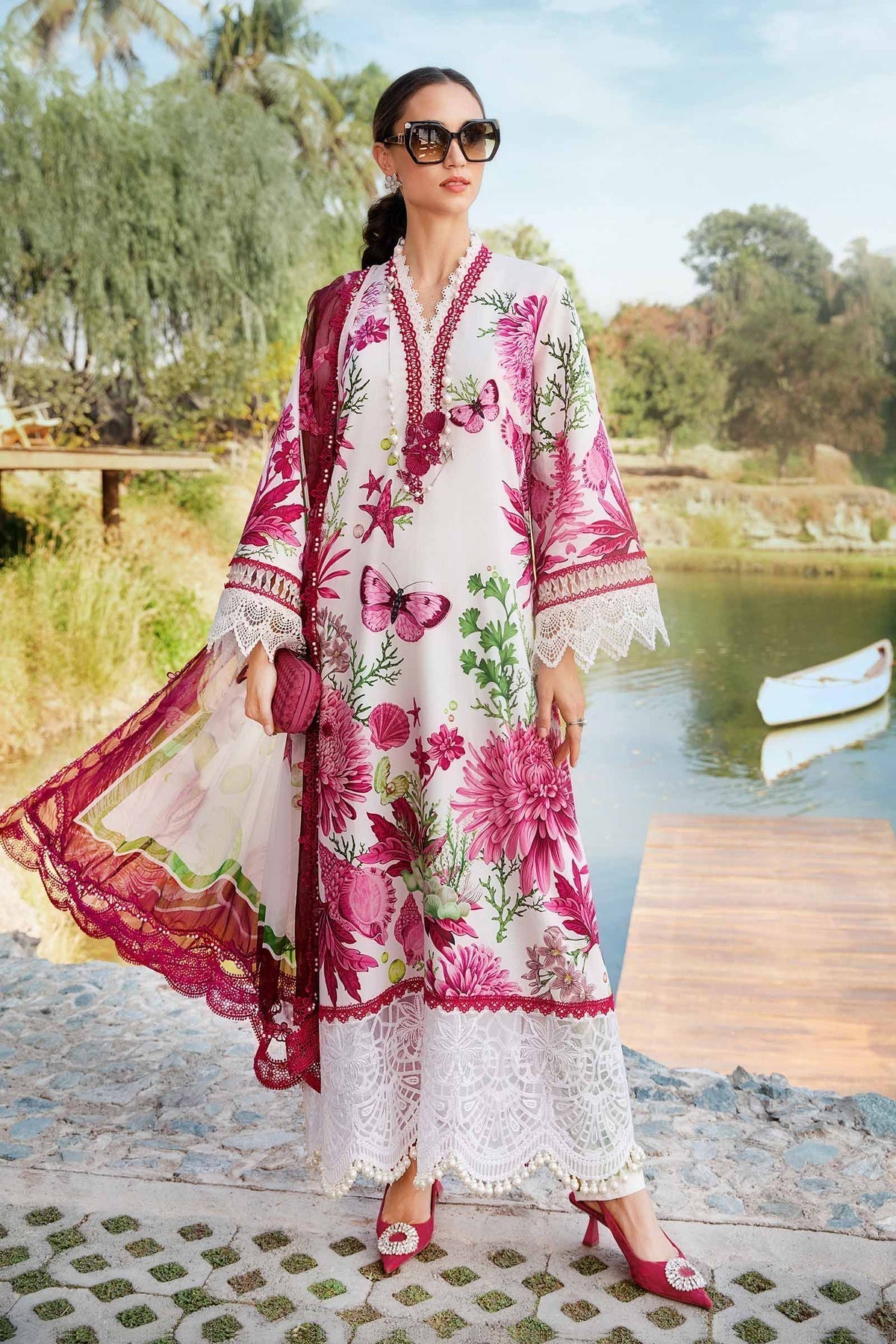 Maria B | M Prints 25 | MPT-2510-A XS White Lawn