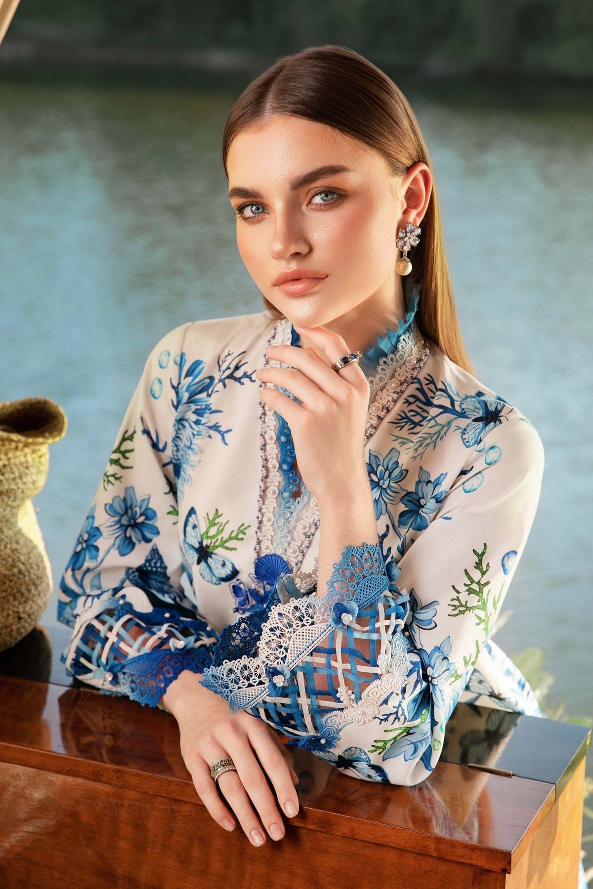 Maria B | M Prints 25 | MPT-2510-B M White Lawn