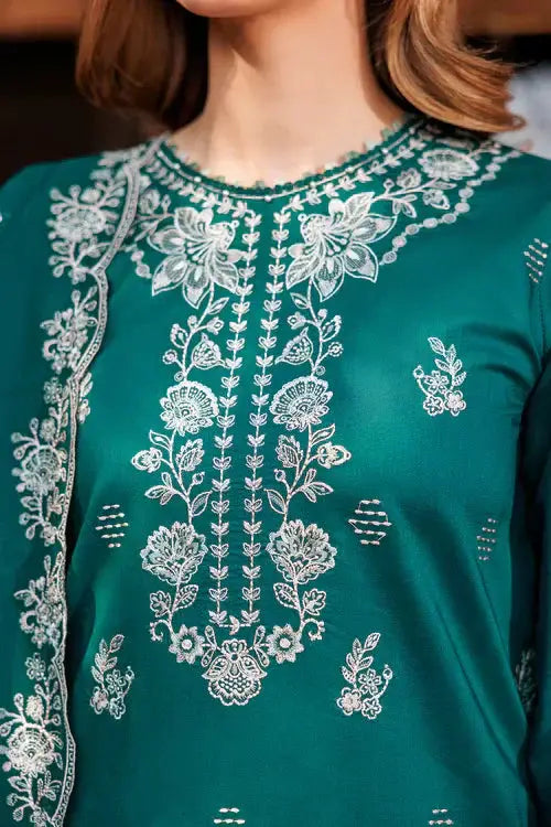Farasha | Kaavish Lawn 24 | TEAL GARLAND - Pakistani Designer Dress - by Farasha | Type: Luxury - 100% Original at Saira Sultan