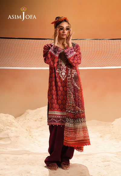 Asim Jofa | Summer Rhapsody | AJUBU-26 Printed Embroidered Lawn - Pakistani Designer Dress - by Asim Jofa - Type : Ladies Clothes - 100% Original at Saira Sultan
